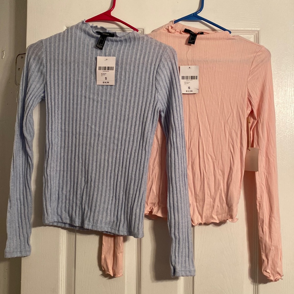 Two ribbed turtle neck tops